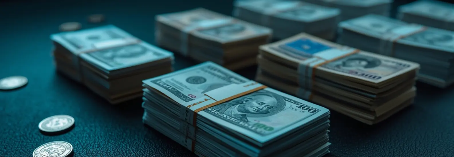 counterfeit 5 US dollar bill with embedded security features